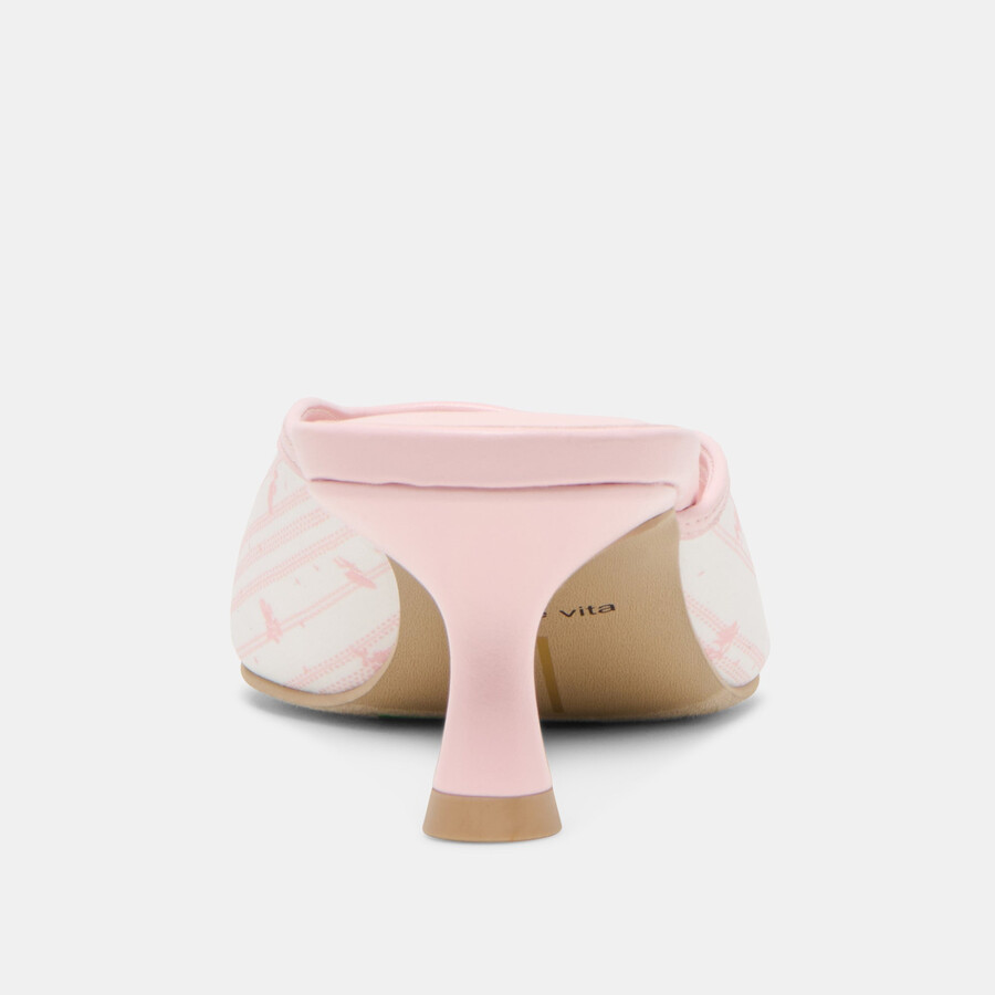 cleo x byrdie golf-pumps mit breiter ferse rosa geblümtes satin