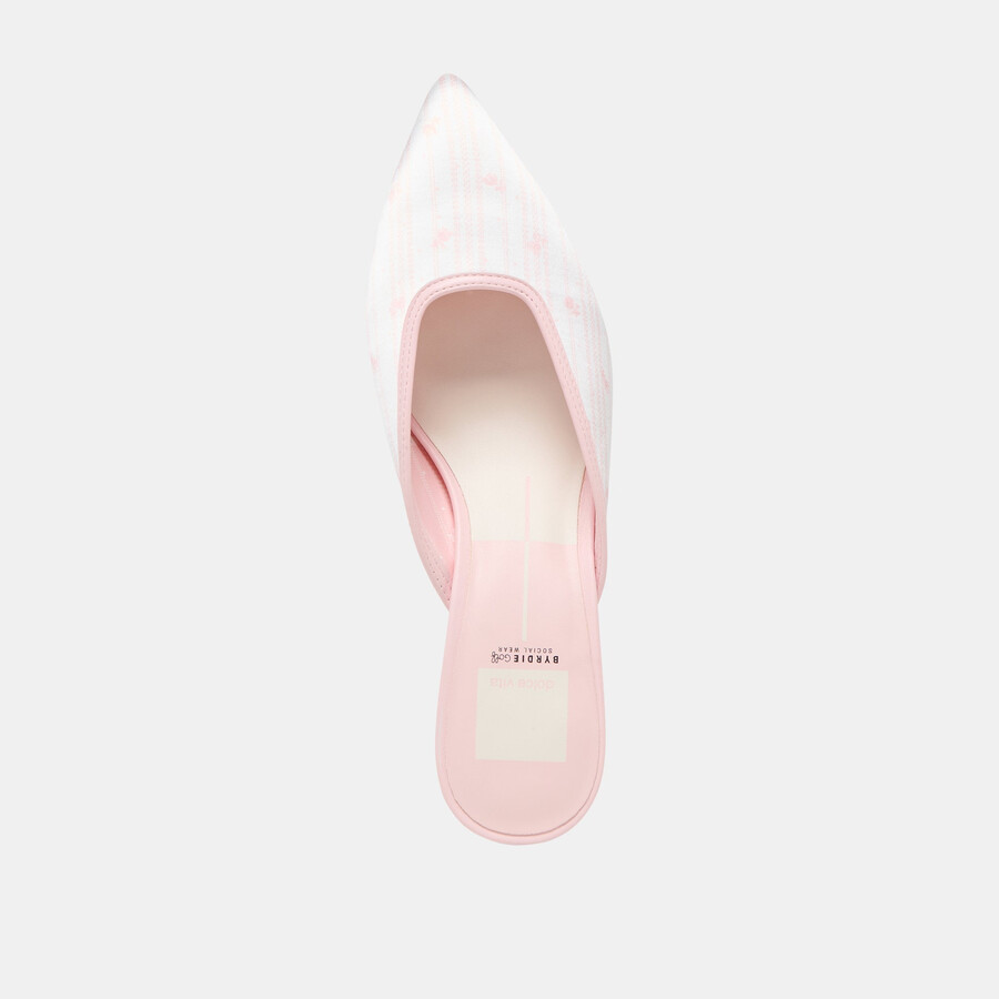 cleo x byrdie golf-pumps mit breiter ferse rosa geblümtes satin