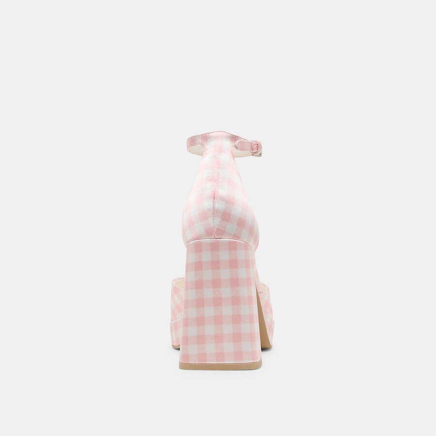 pandro x byrdie golf-absätze mit breiter ferse rosa kariert