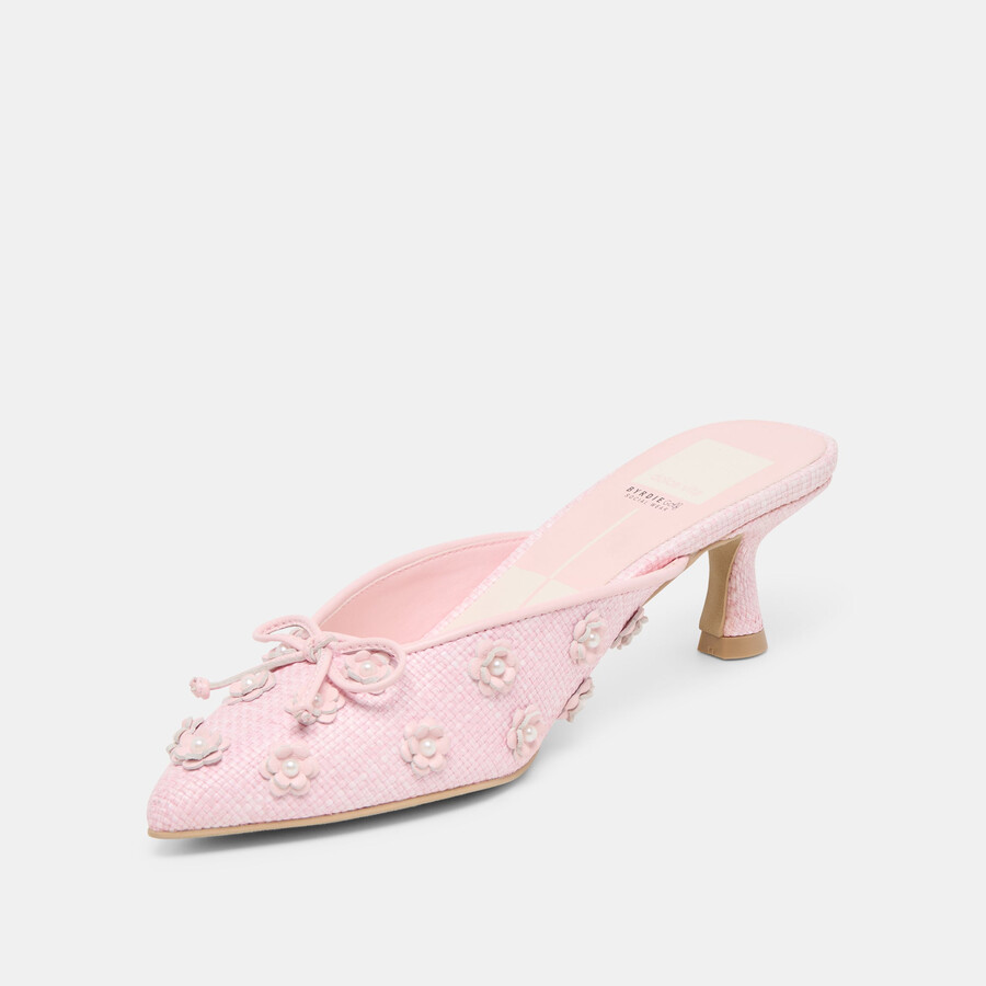 camilo x byrdie golf-heels pink raffia