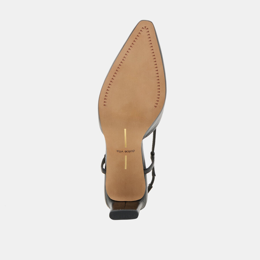 giney heels aus schwarzem leder