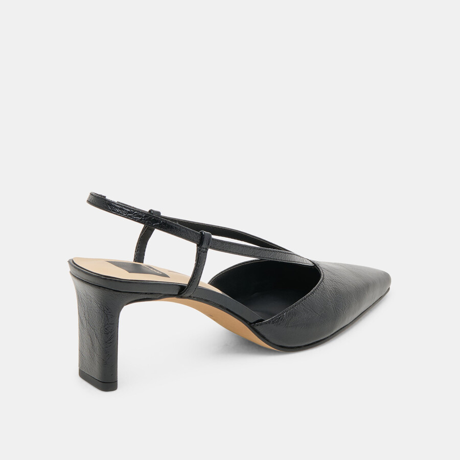 giney heels aus schwarzem leder