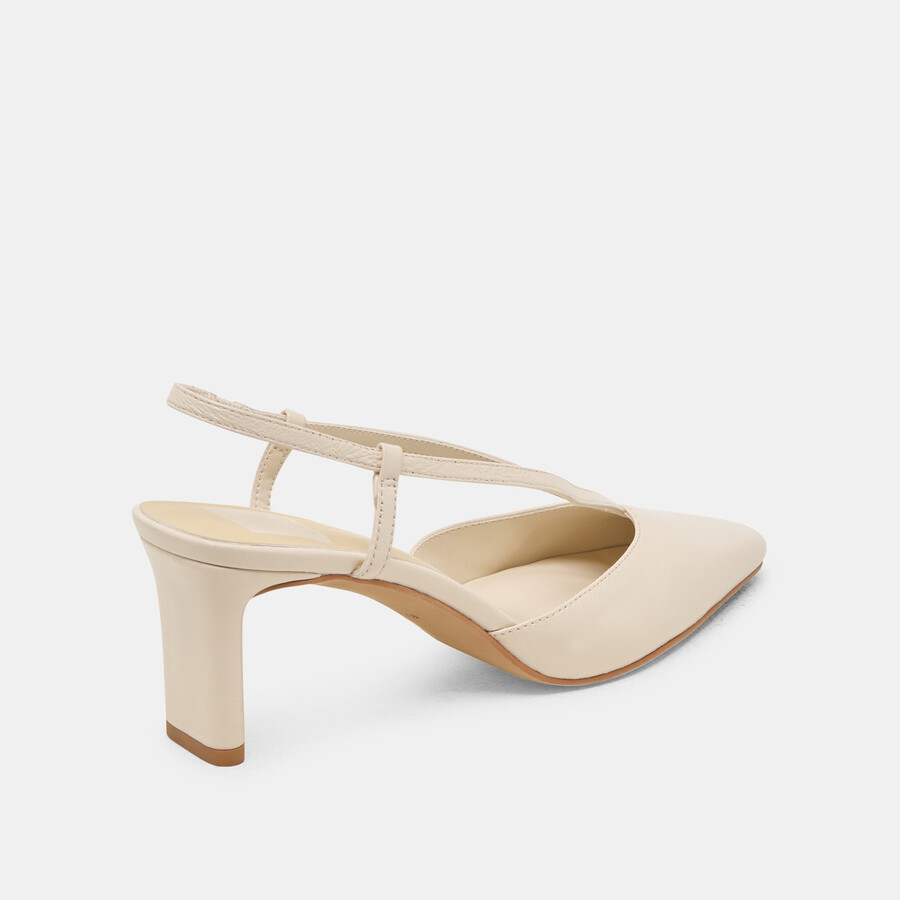 giney heels aus knochenfarbenem leder