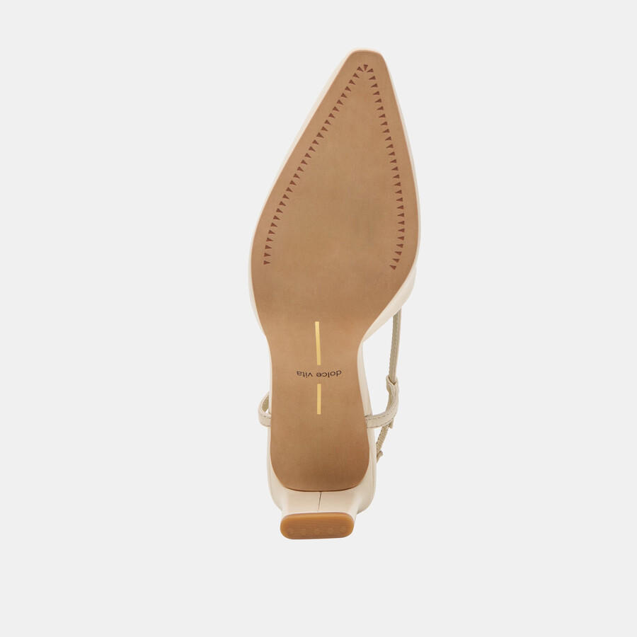 giney heels aus knochenfarbenem leder
