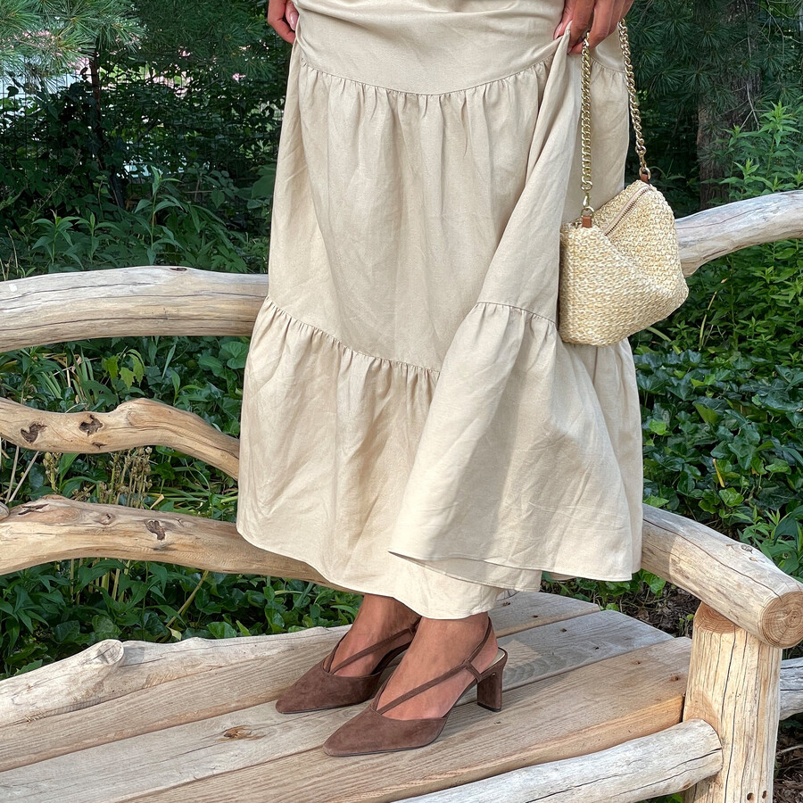 ginay heels dunkelbraunes wildleder