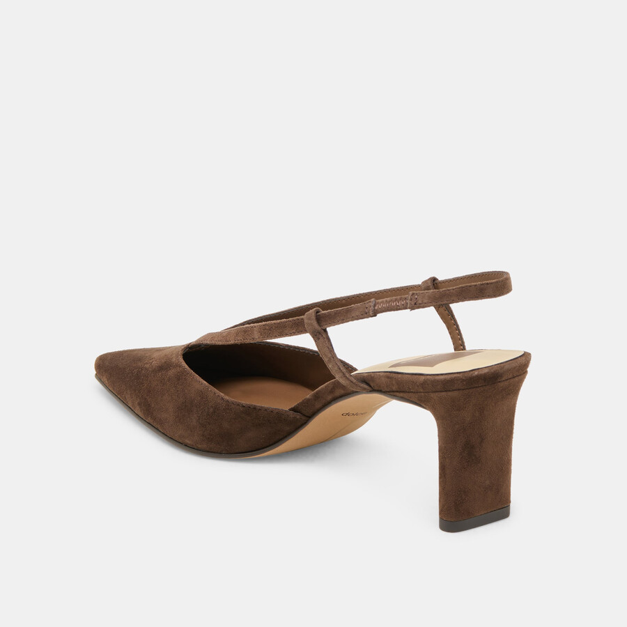ginay heels dunkelbraunes wildleder