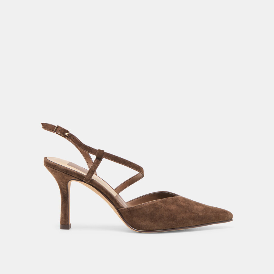 kamra heels dunkelbraunes wildleder