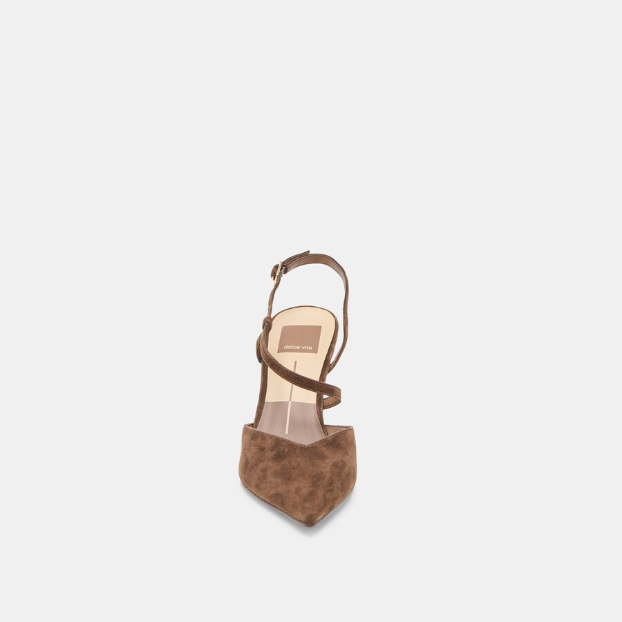kamra heels dunkelbraunes wildleder