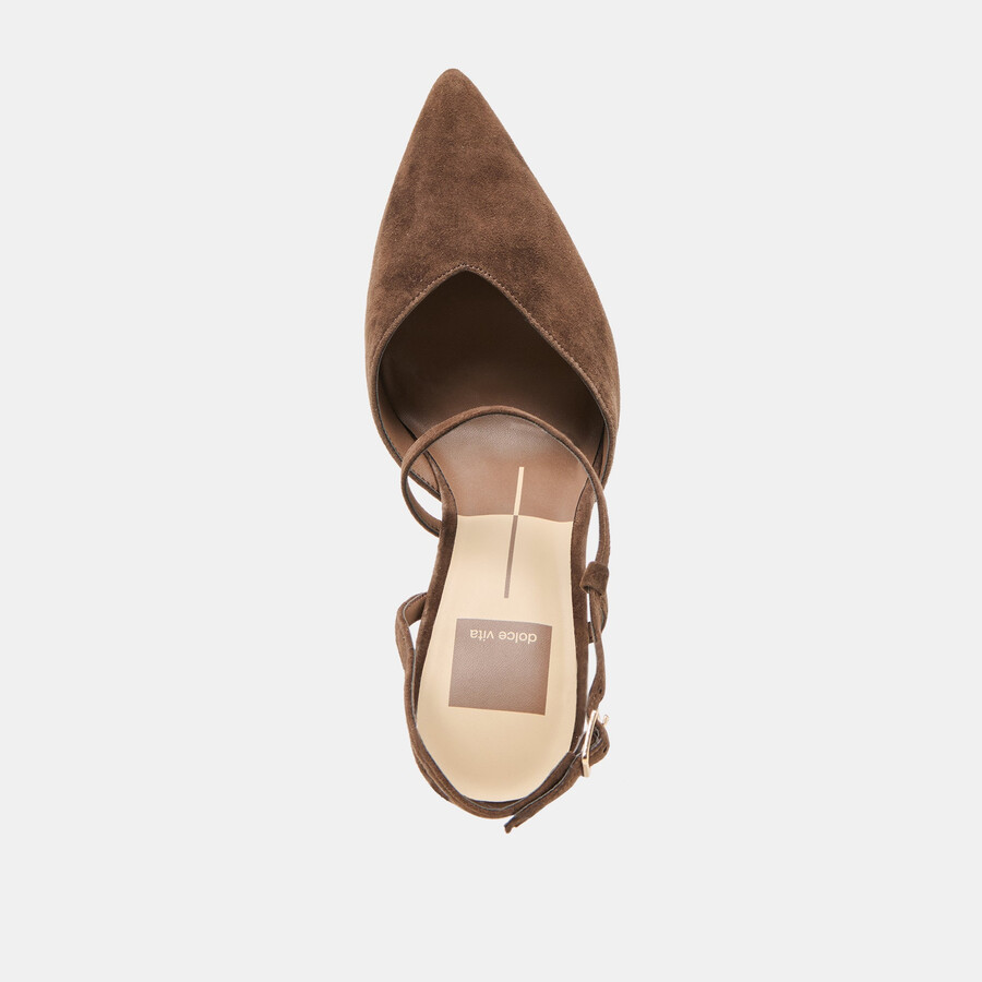 kamra heels dunkelbraunes wildleder