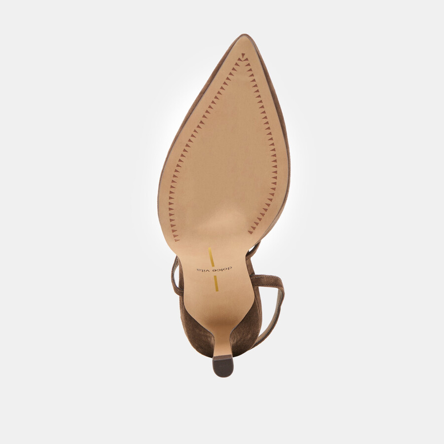 kamra heels dunkelbraunes wildleder