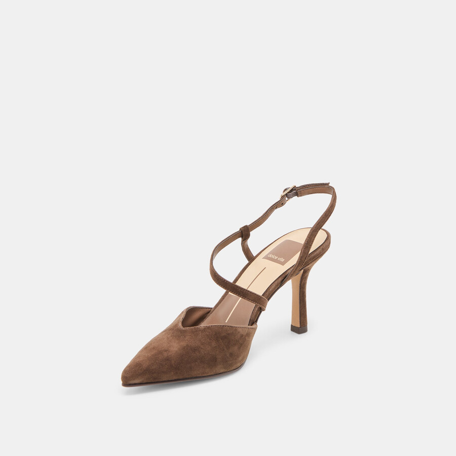 kamra heels dunkelbraunes wildleder