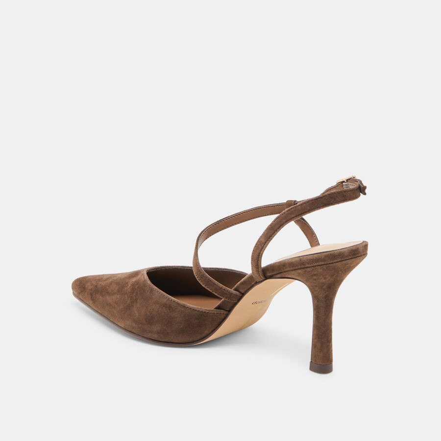 kamra heels dunkelbraunes wildleder
