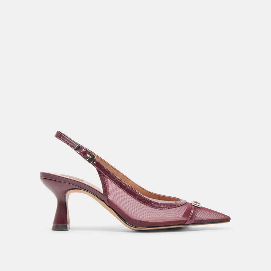 lorine heels burgunderrotes mesh