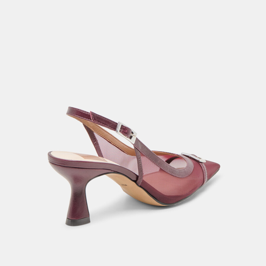 lorine heels burgunderrotes mesh