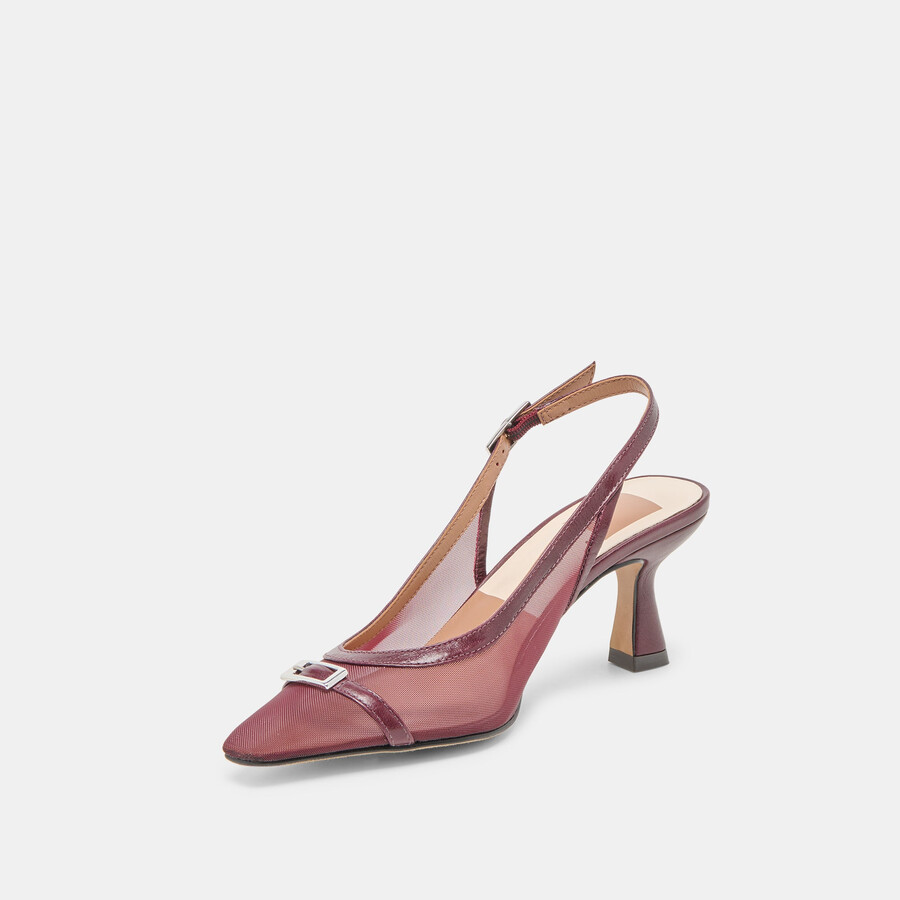 lorine heels burgunderrotes mesh