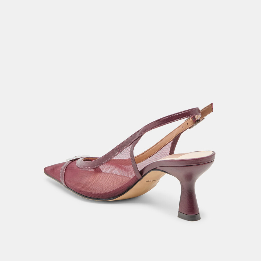 lorine heels burgunderrotes mesh