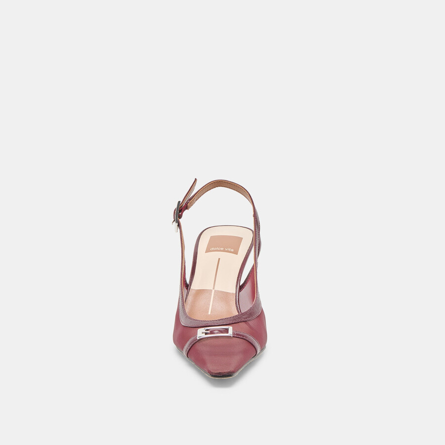lorine heels burgunderrotes mesh