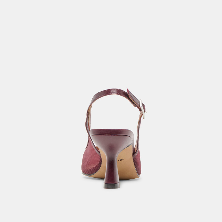 lorine heels burgunderrotes mesh