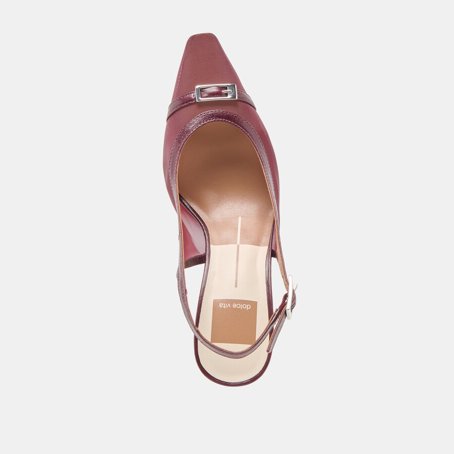 lorine heels burgunderrotes mesh