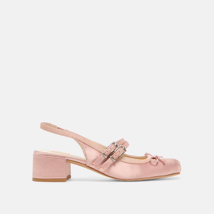 loris heels aus rosafarbenem satin