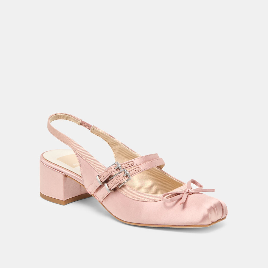 loris heels aus rosafarbenem satin