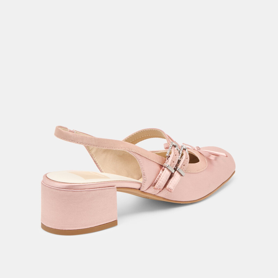loris heels aus rosafarbenem satin