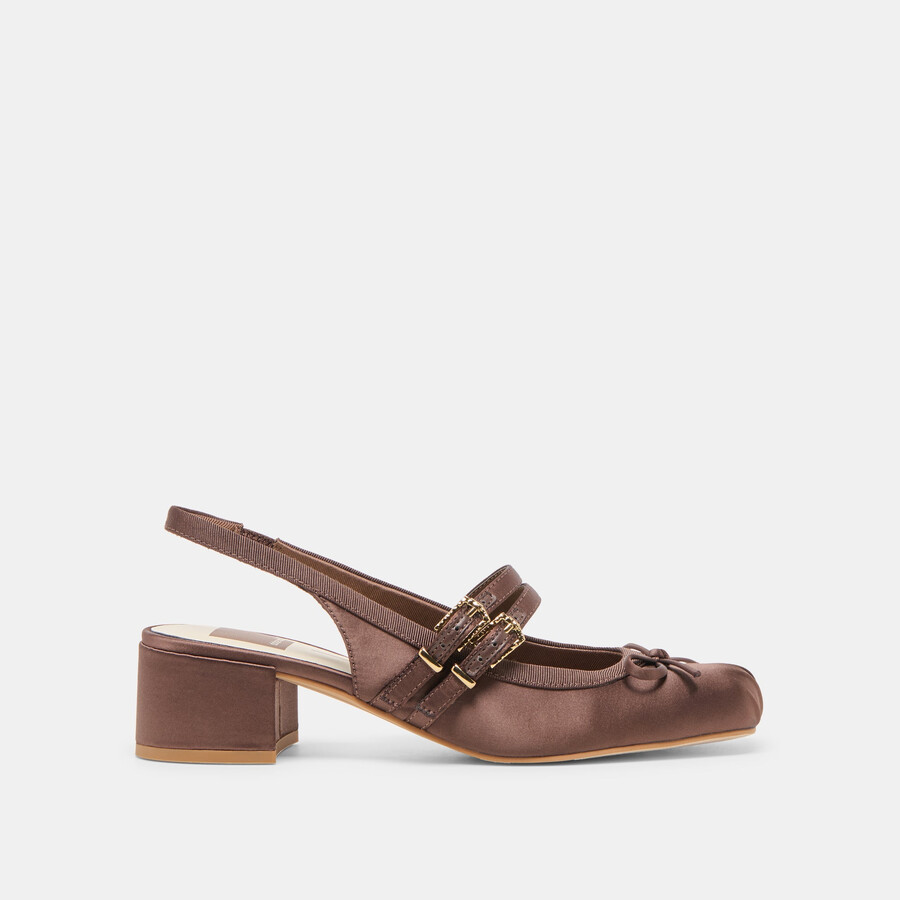 loris heels mahagoni satin