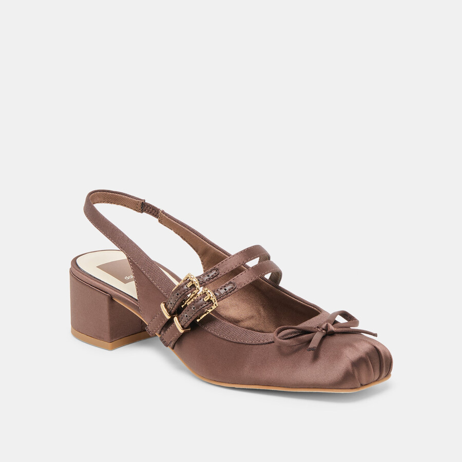 loris heels mahagoni satin