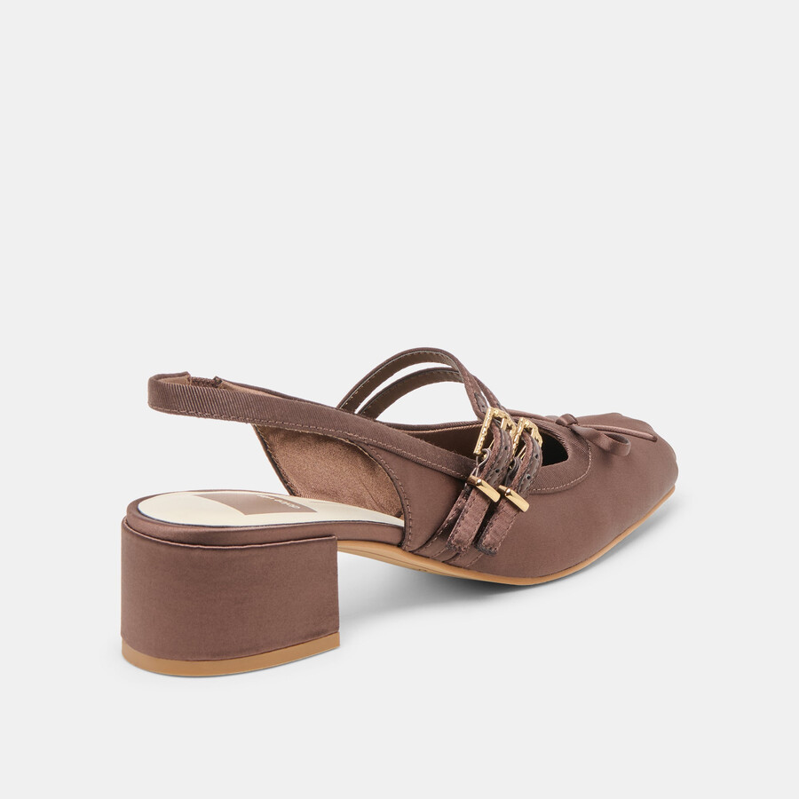 loris heels mahagoni satin
