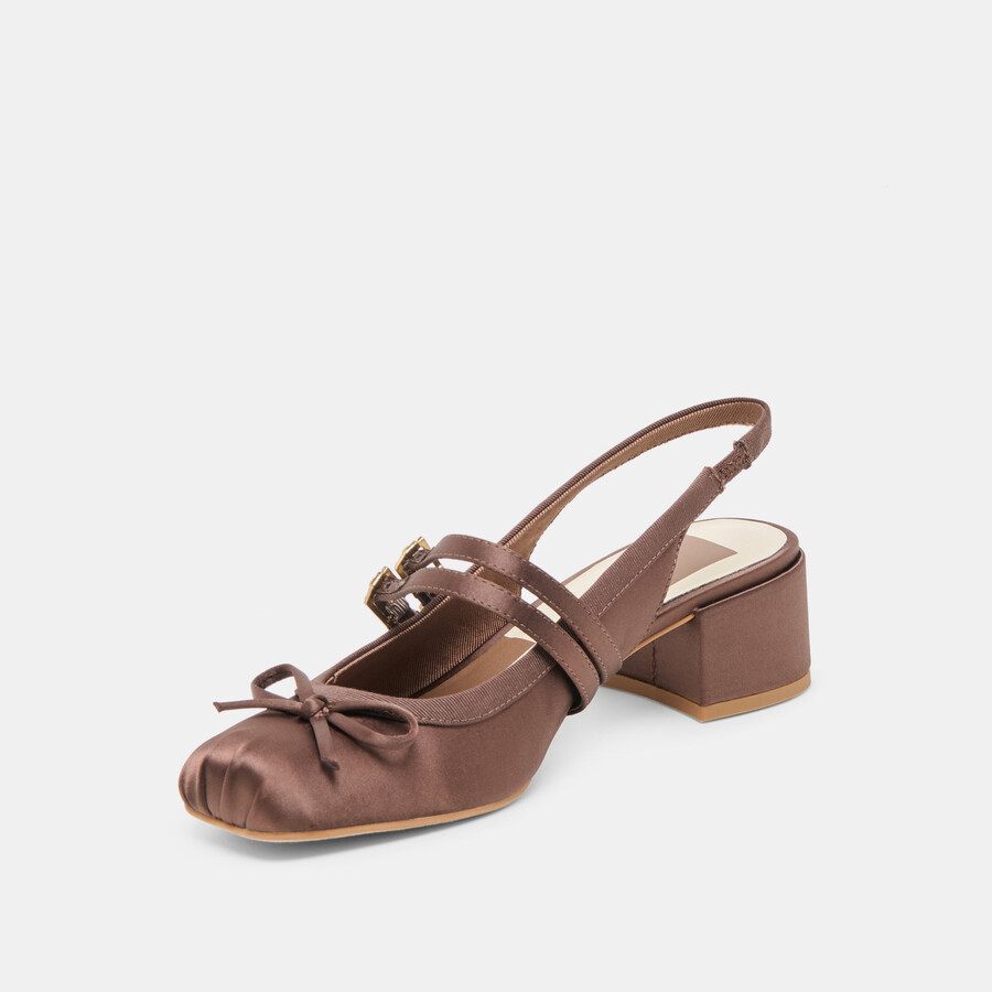 loris heels mahagoni satin