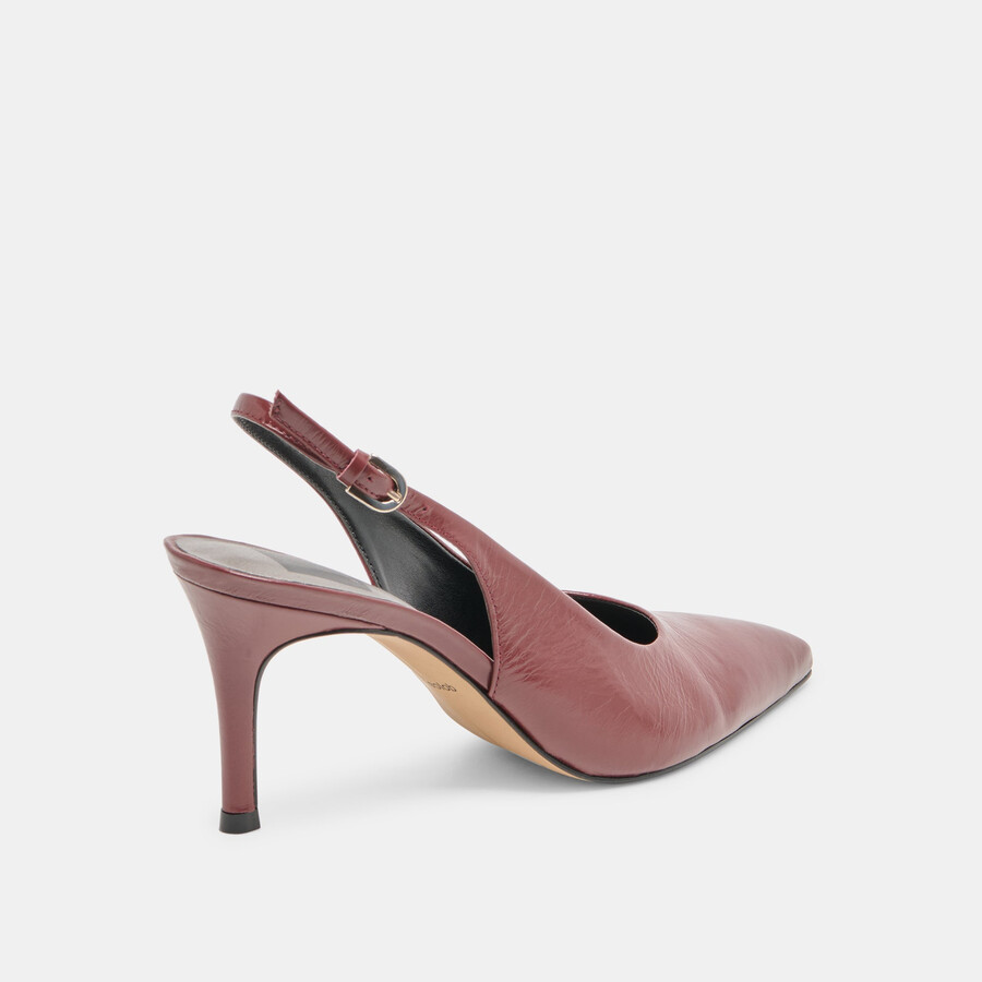 elasi heels oxblood crinkle lackleder