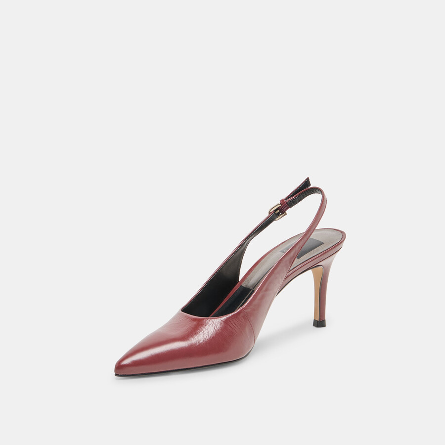 elasi heels oxblood crinkle lackleder