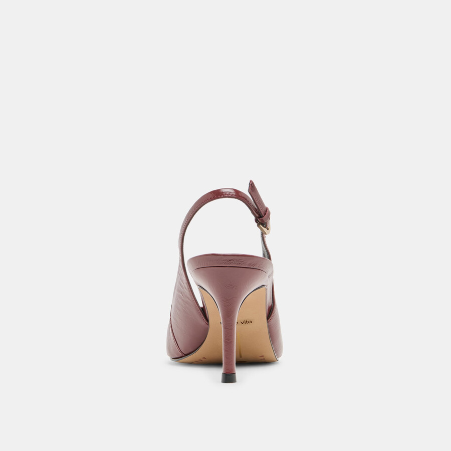 elasi heels oxblood crinkle lackleder