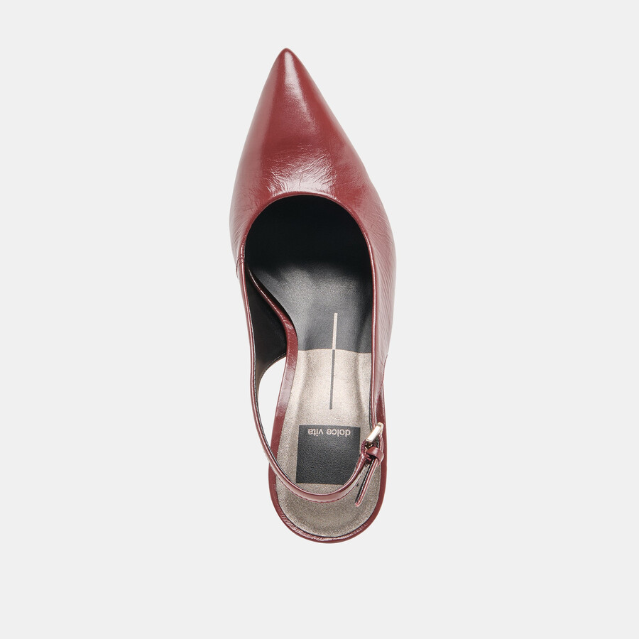 elasi heels oxblood crinkle lackleder