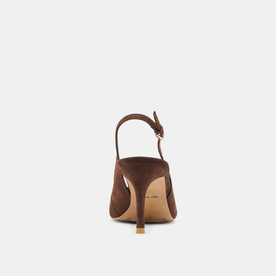 elasi heels dunkelbraunes nubukleder