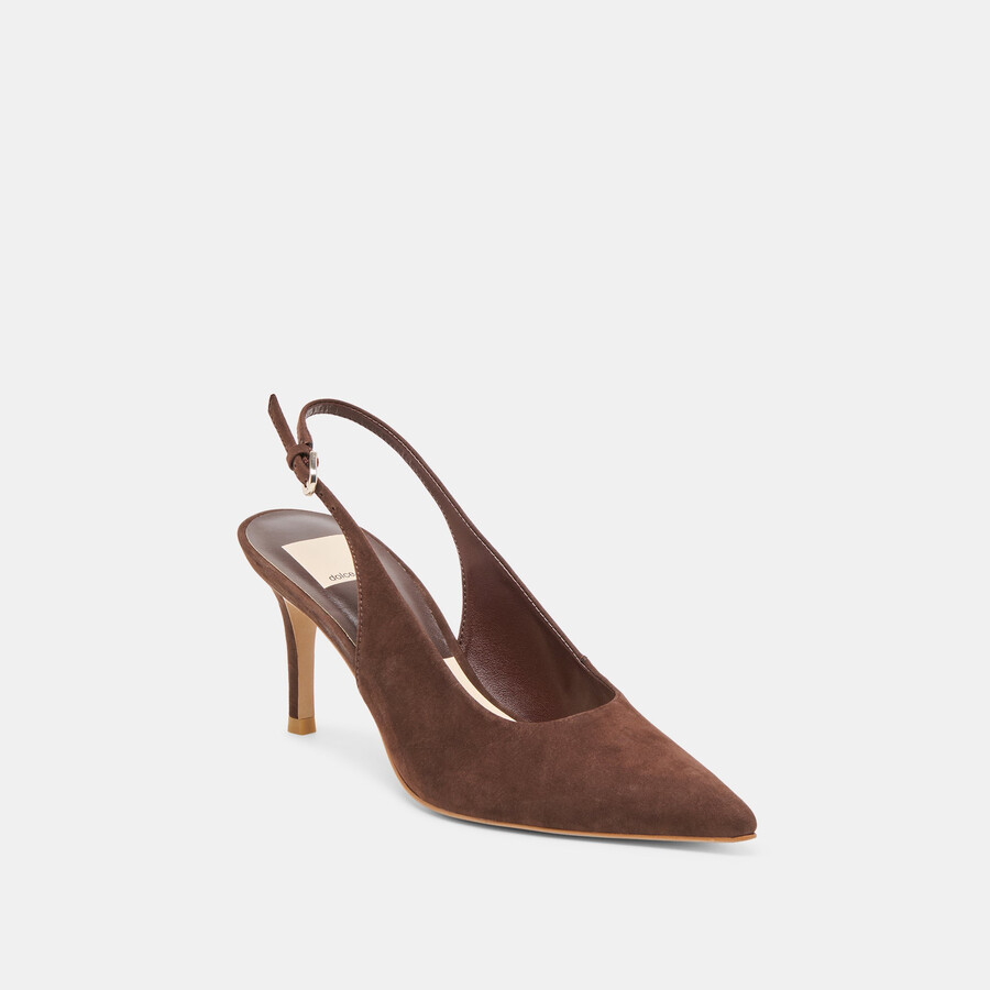 elasi heels dunkelbraunes nubukleder