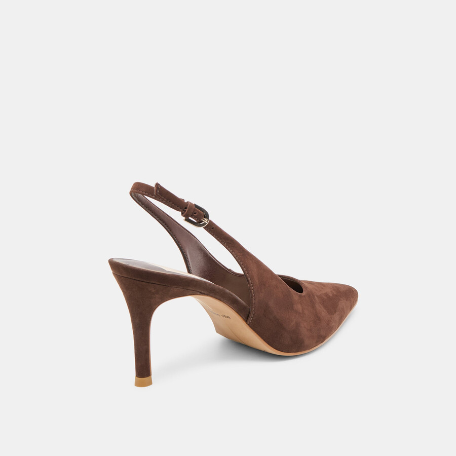 elasi heels dunkelbraunes nubukleder