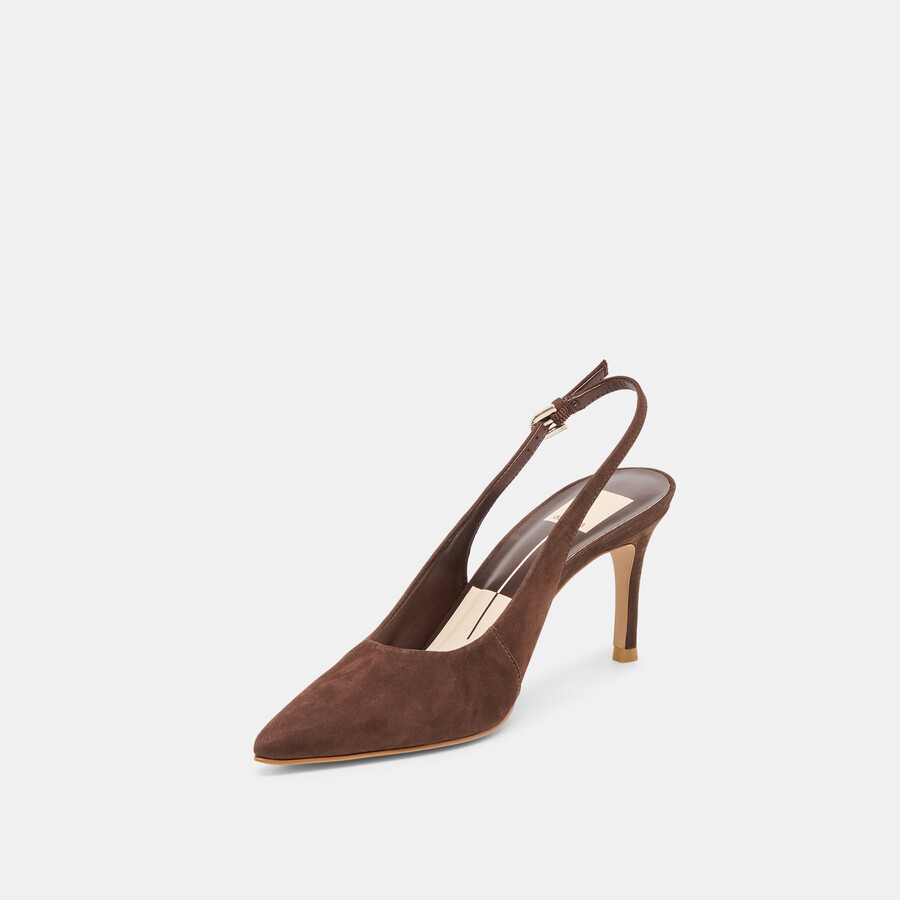 elasi heels dunkelbraunes nubukleder