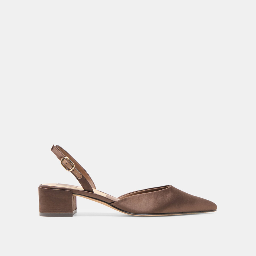carel heels in dunkelbraunem satin