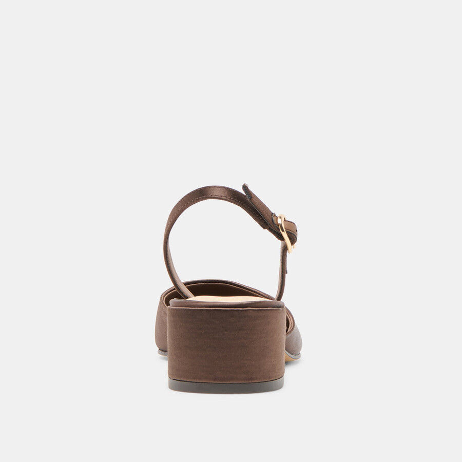 carel heels in dunkelbraunem satin