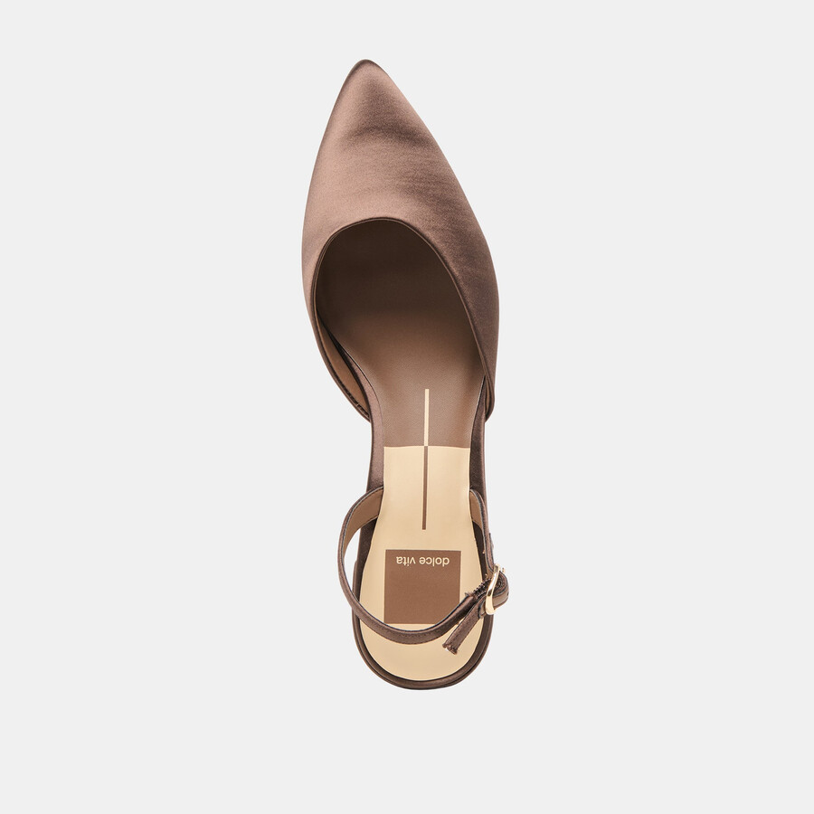 carel heels in dunkelbraunem satin