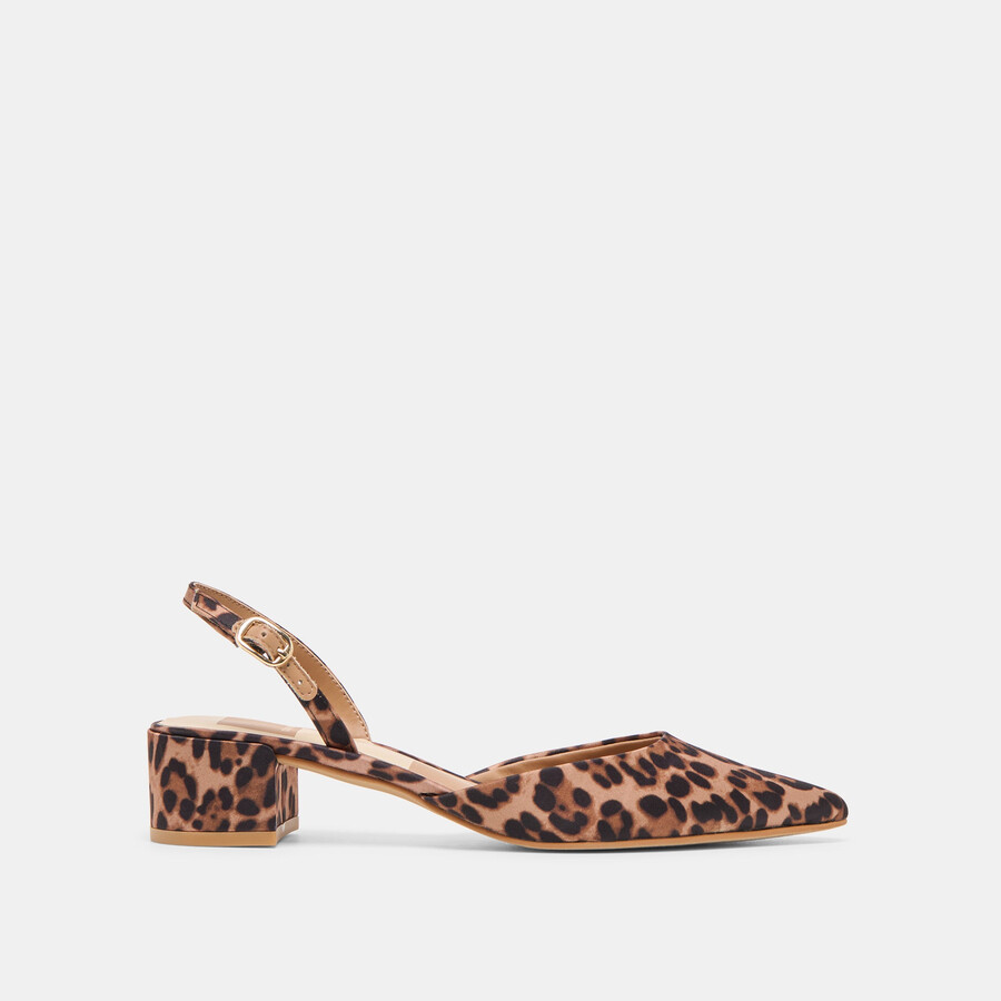carel heels in dunkelleoparden-satin