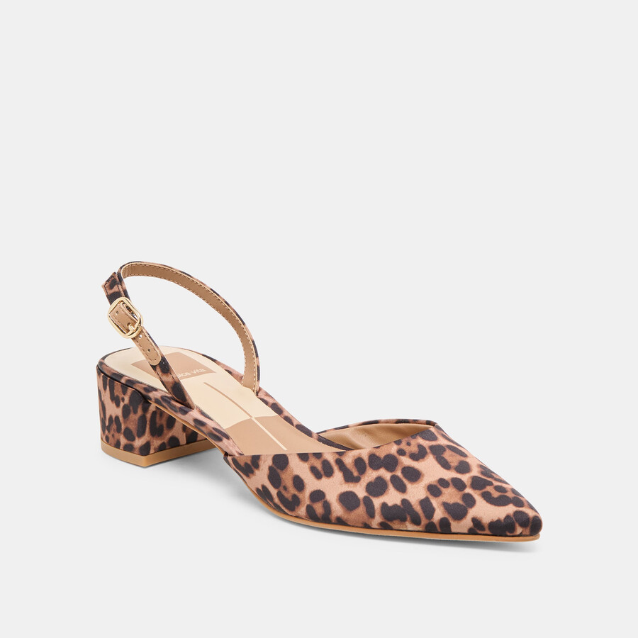 carel heels in dunkelleoparden-satin