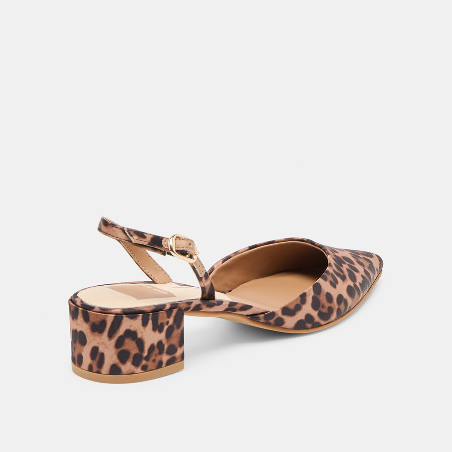 carel heels in dunkelleoparden-satin