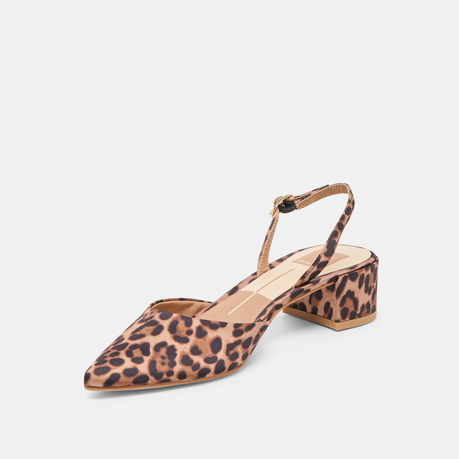 carel heels in dunkelleoparden-satin