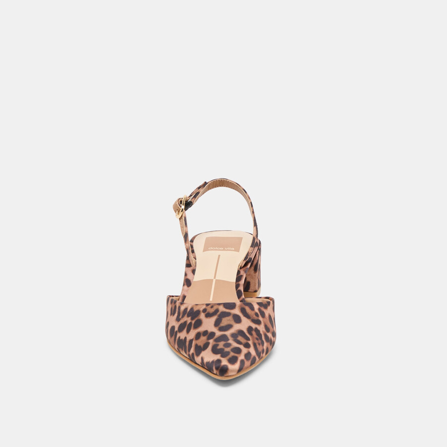 carel heels in dunkelleoparden-satin
