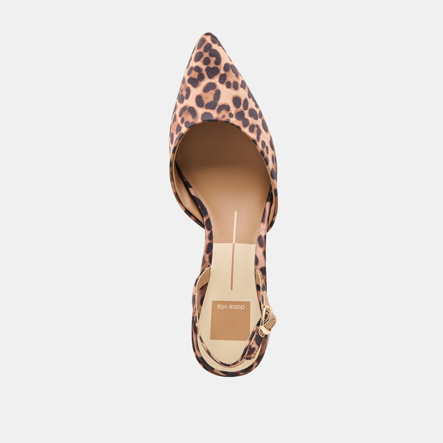 carel heels in dunkelleoparden-satin