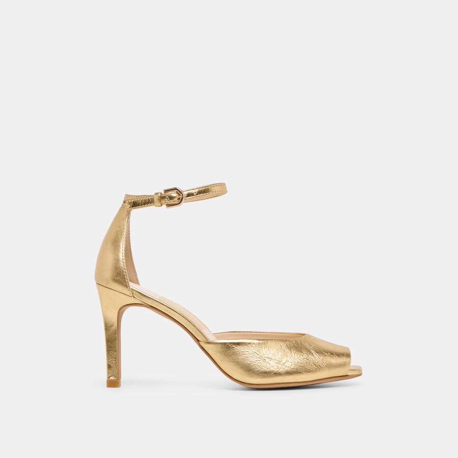 serlo heels gold crinkle lackleder