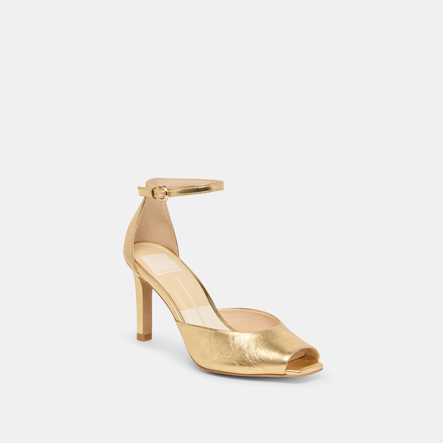 serlo heels gold crinkle lackleder
