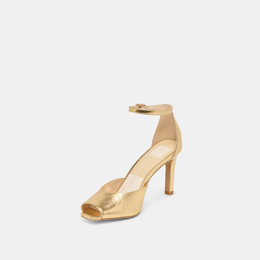 serlo heels gold crinkle lackleder